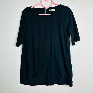 Madewell Black Back Zip Swing Tee Size Medium